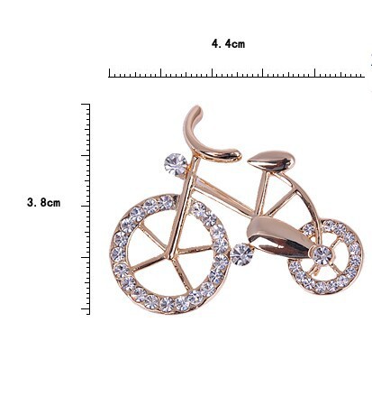 Roztomilá brošňa na šaty či šál v tvare bicykla