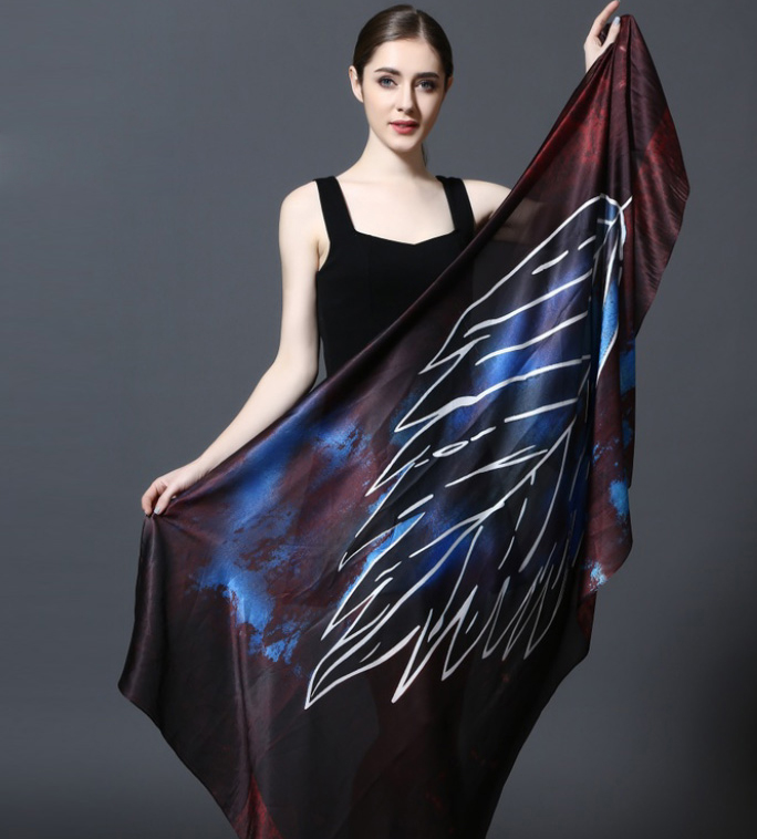 Elegantný šál zo 100% hodvábu 185 x 90 cm - leaf_04