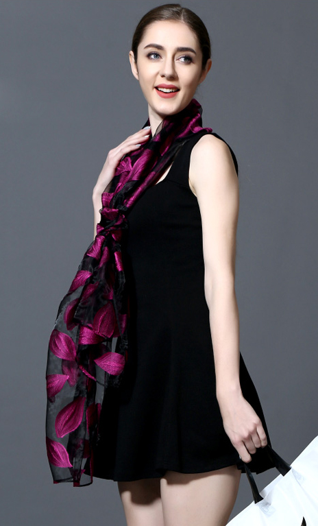 Elegantný šál hodvábu a viskózy 185 x 70 cm - rôzne farby
