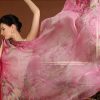 Luxusný veľký hodvábny šál v ružovej farbe