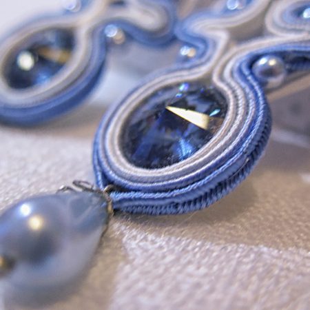 Ručne vyrobené sujtáš náušnice Tessie - Blue swirl