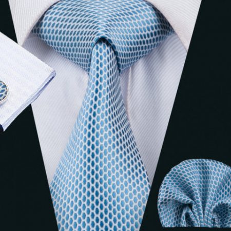 Elegantná kravatová sada - kravata + manžety + vreckovka, vzor 1.