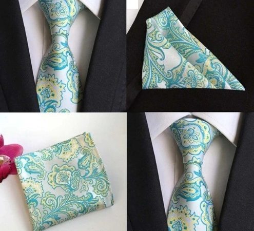 Hodvábna kravatová sada - hodvábna viazanka a vreckovka - vzor A