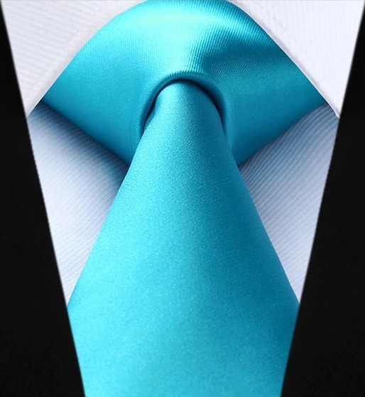 Hodvábna kravatová sada - kravata a vreckovka v tyrkysovej farbe