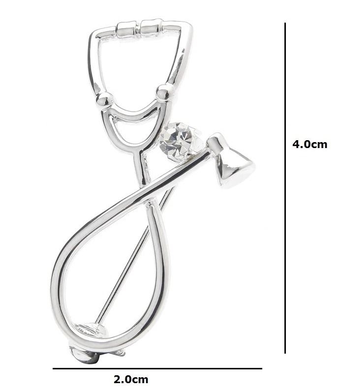 Luxusná brošňa - prepracovaný strieborný stetoskop