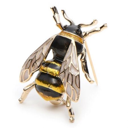 Luxusná smaltovaná brošňa na šaty v podobe včielky