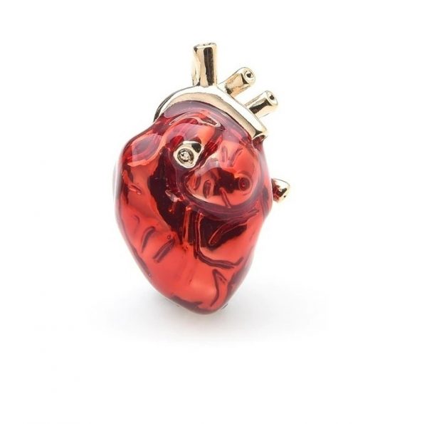 Luxusná smaltovaná brošňa prívesok na náhrdelník v tvare srdca