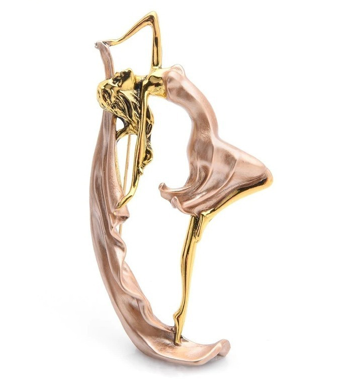 Luxusná smaltovaná brošňa v tvare elegantnej baletky
