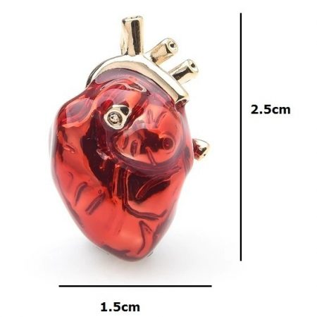 Luxusná smaltovaná brošňa prívesok na náhrdelník v tvare srdca