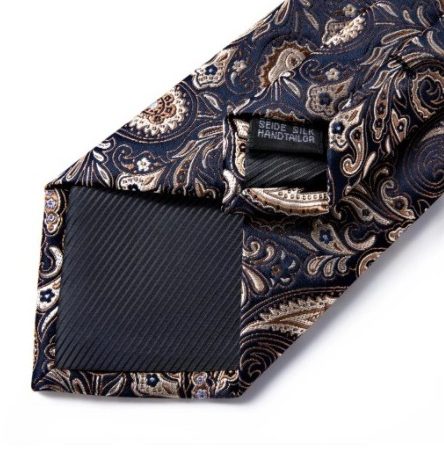 Kravatová sada - kravata, vreckovka a gombíky s luxusným vzorom