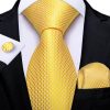 Kravatová sada - kravata, vreckovka a manžetové gombíky so zlatým vzorom