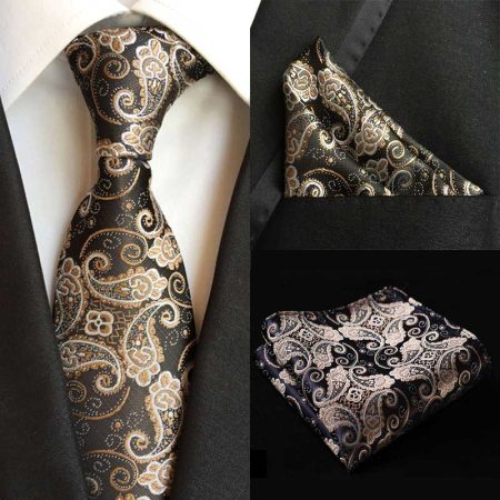 Hodvábna kravata a vreckovka - sada s elegantným vzorom