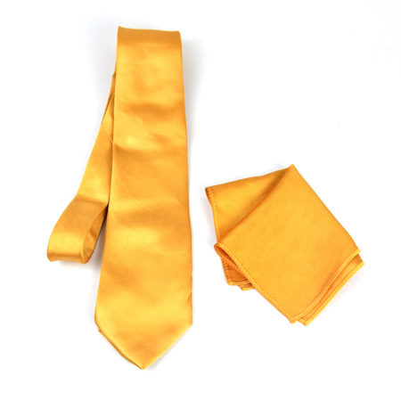 Hodvábna kravata a vreckovka v medenej farbe, Slovenská výroba