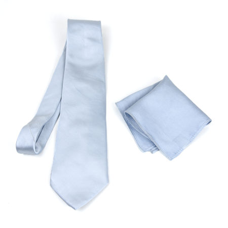 Hodvábna kravata a vreckovka vo svetlo modrej farbe, Slovenská výroba