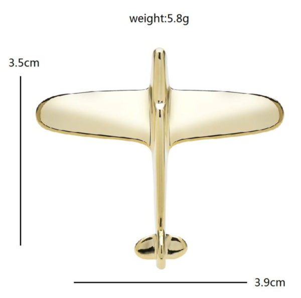 Luxusná jednoduchá brošňa v podobe zlatého lietadla