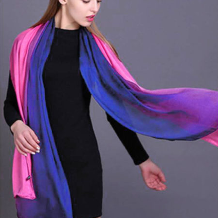 Veľký hodvábny šál v dvoch farbách - vzor 02, 180 x 110 cm