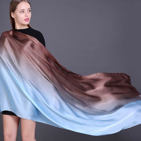 Veľký hodvábny šál v dvoch farbách - vzor 04, 180 x 110 cm
