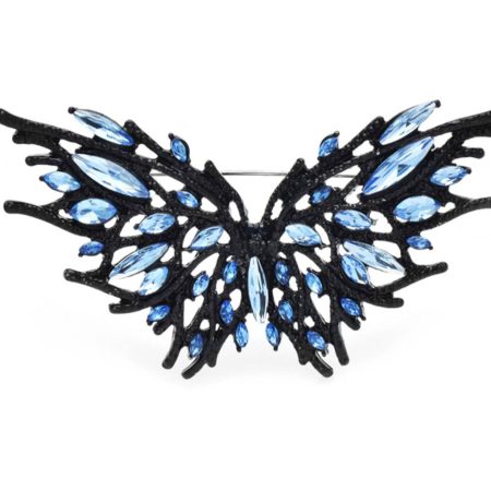Štýlová brošňa na šaty v podobe čierneho motýľa