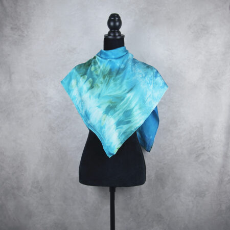 Handmade hodvábna šatka LIMITED_337, Vyrobená na Slovensku, 90 x 90cm